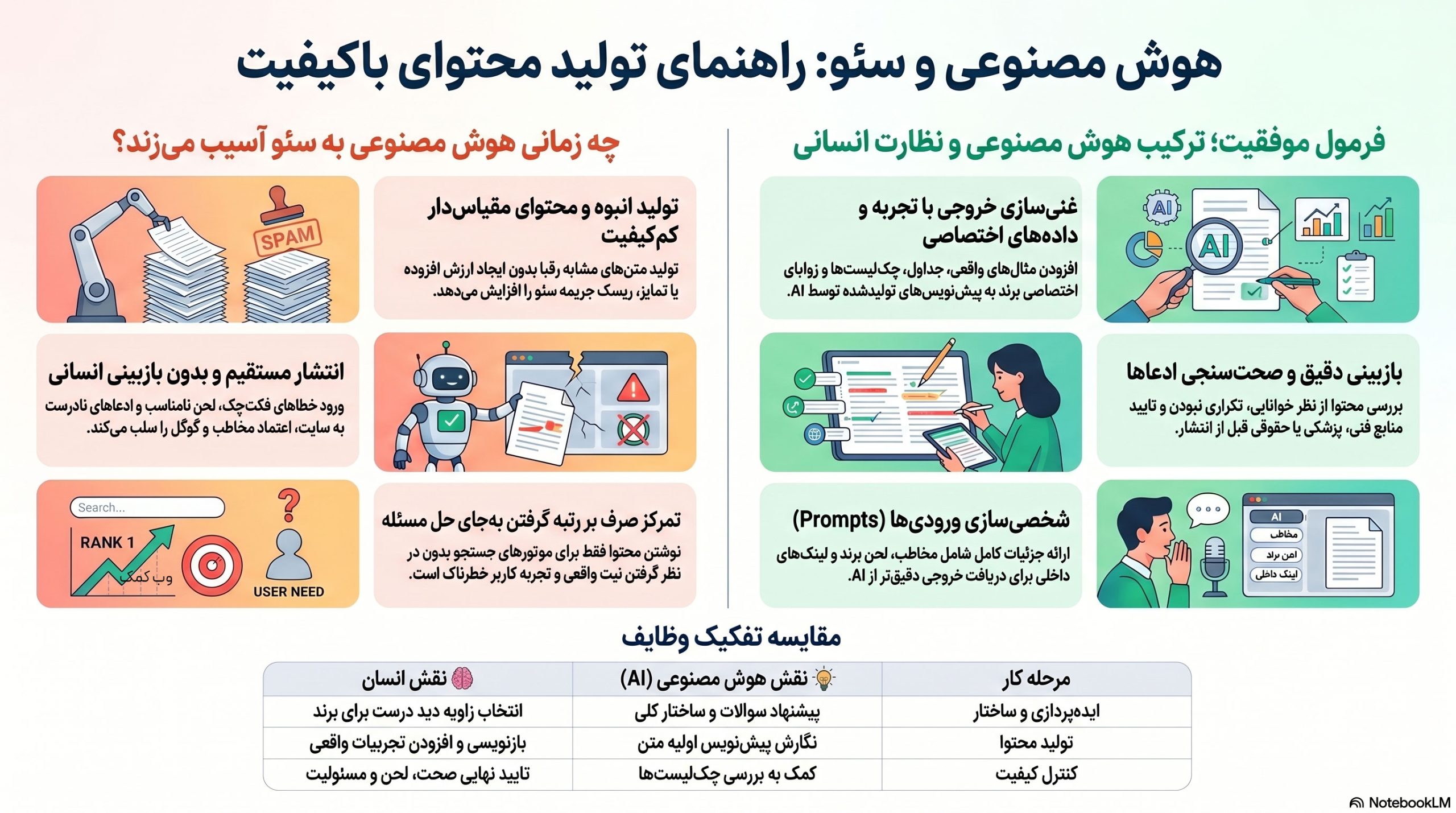 آیا استفاده از هوش مصنوعی برای تولید محتوا به سئو آسیب می‌زند؟