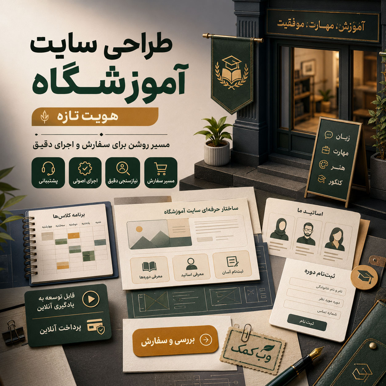 طراحی سایت آموزشگاه برای معرفی دورهها و ثبتنام هنرجویان