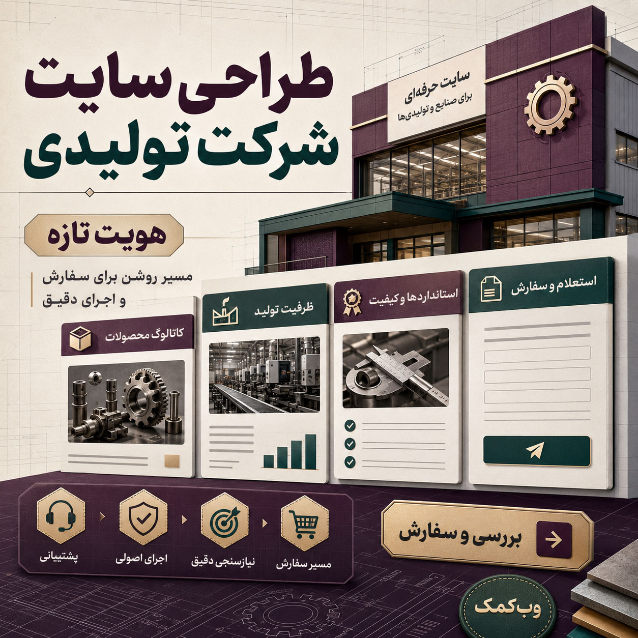 طراحی سایت شرکت تولیدی برای معرفی محصولات و خطوط تولید