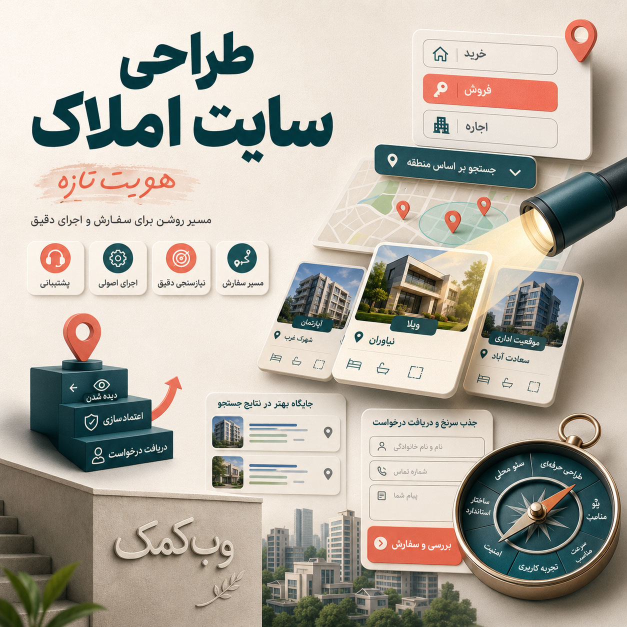 طراحی سایت املاک برای نمایش فایلها و جذب مشتری ملکی