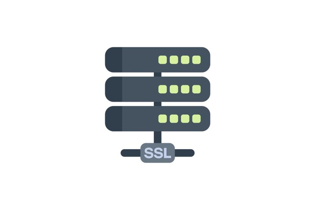 تصویر زیرساخت هاست، دامنه و SSL با سرور و نشان SSL
