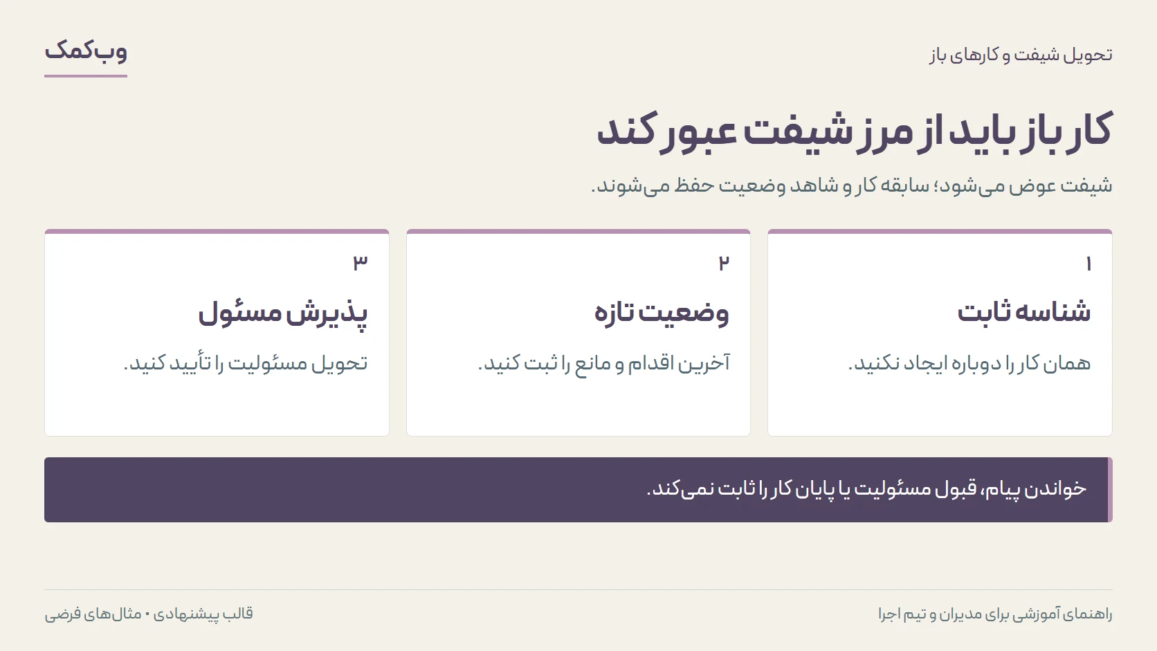 کار باز باید از مرز شیفت عبور کند؛ شناسه ثابت، وضعیت تازه، پذیرش مسئول